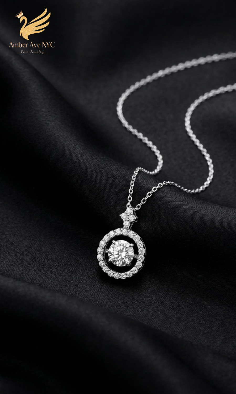 Radiant Halo Pendant Necklace - Amber Avenue NYC
