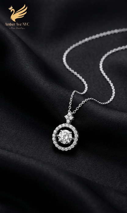 Radiant Halo Pendant Necklace - Amber Avenue NYC
