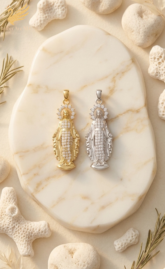 The Radiant Grace Mother Maria Pendant - Amber Avenue NYC