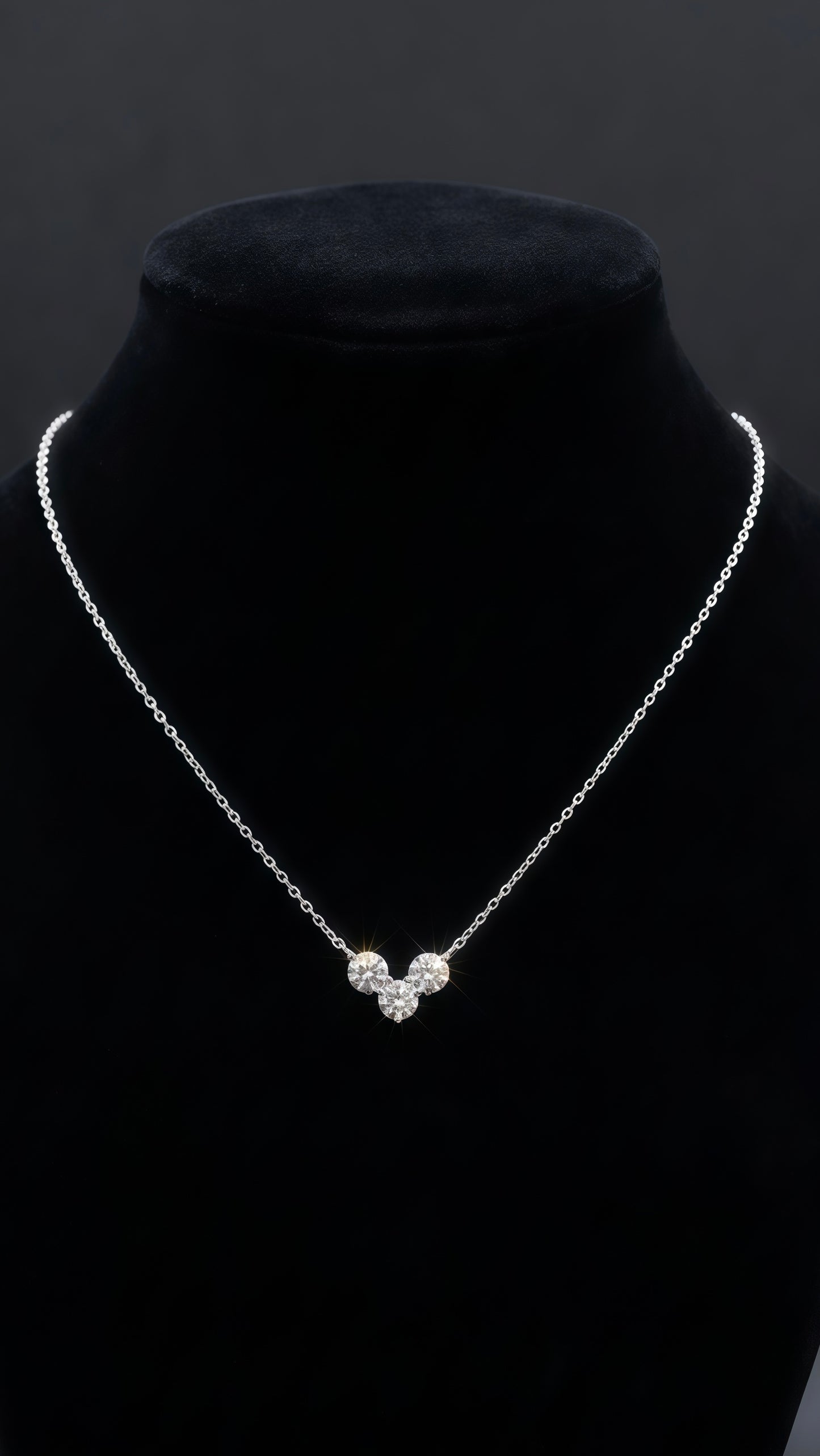 Summit Trio Moissanite Necklace - Amber Avenue NYC