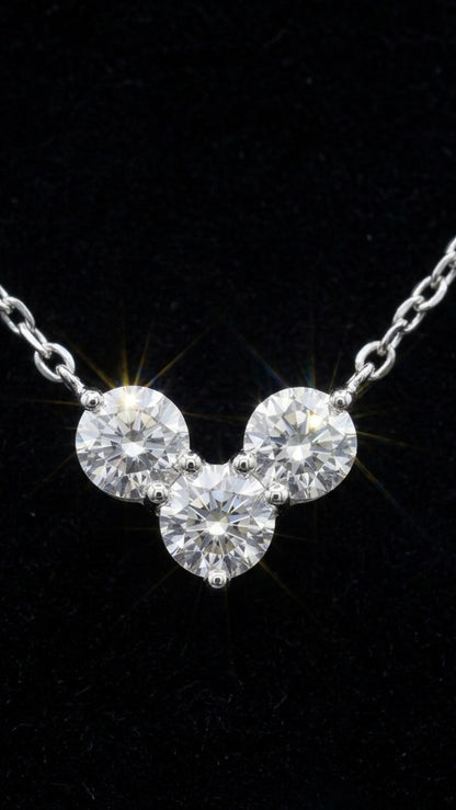 Summit Trio Moissanite Necklace - Amber Avenue NYC