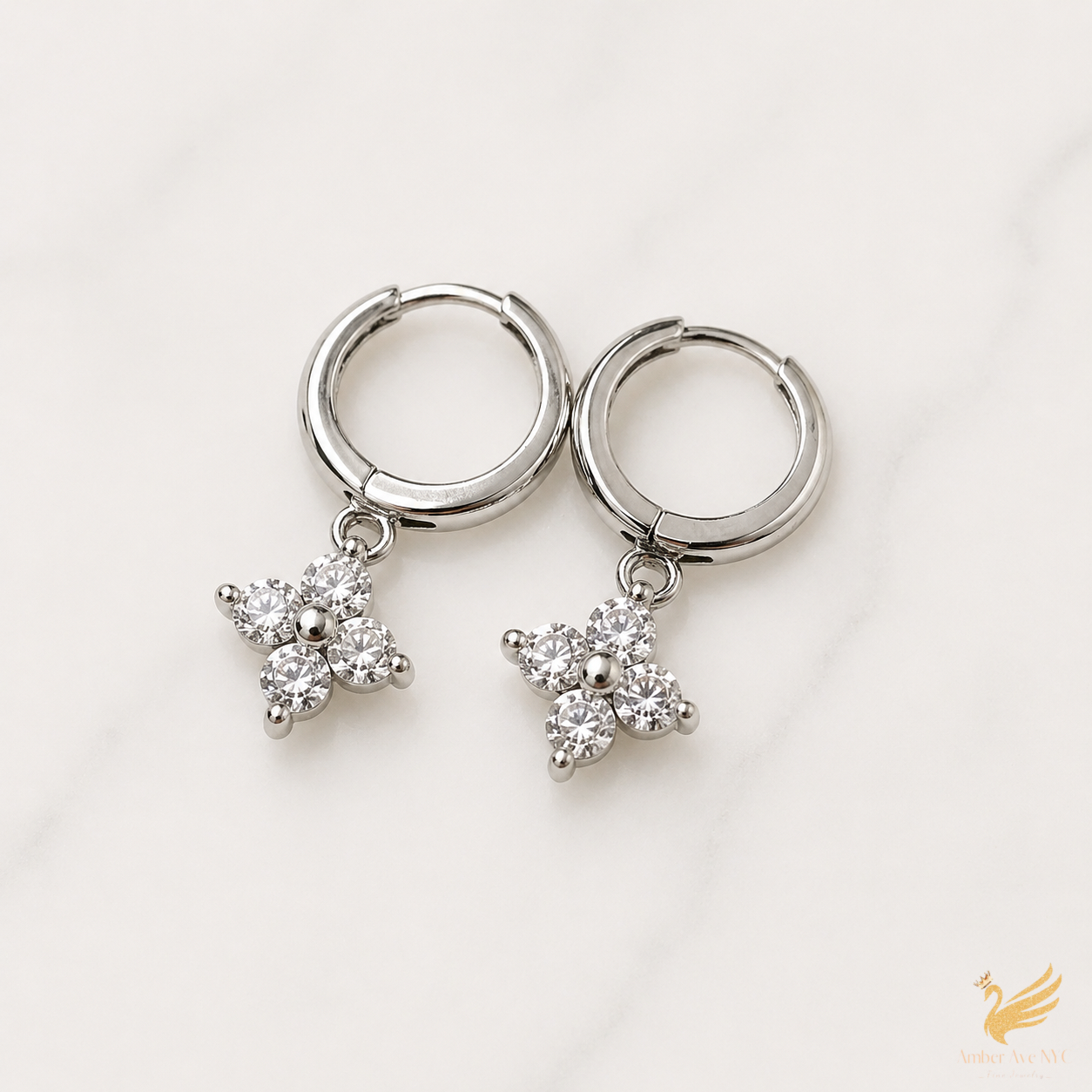 Clover Moissanite Earings - Amber Avenue NYC