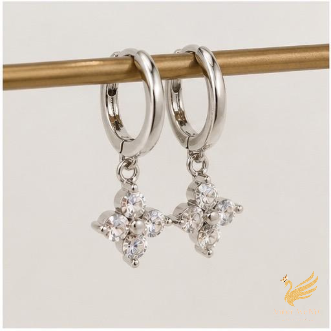 Clover Moissanite Earings - Amber Avenue NYC