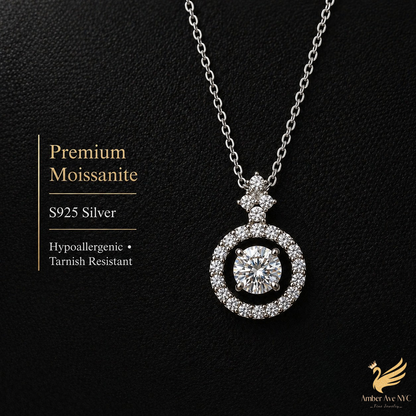 Radiant Halo Pendant Necklace - Amber Avenue NYC