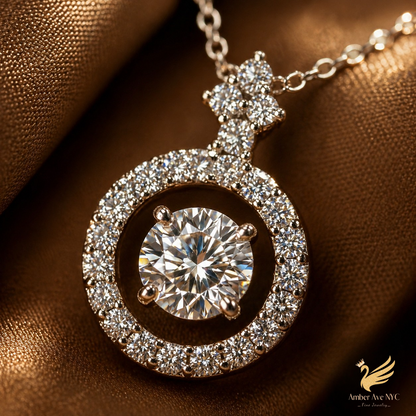 Radiant Halo Pendant Necklace - Amber Avenue NYC