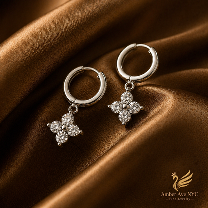 Clover Moissanite Earings - Amber Avenue NYC