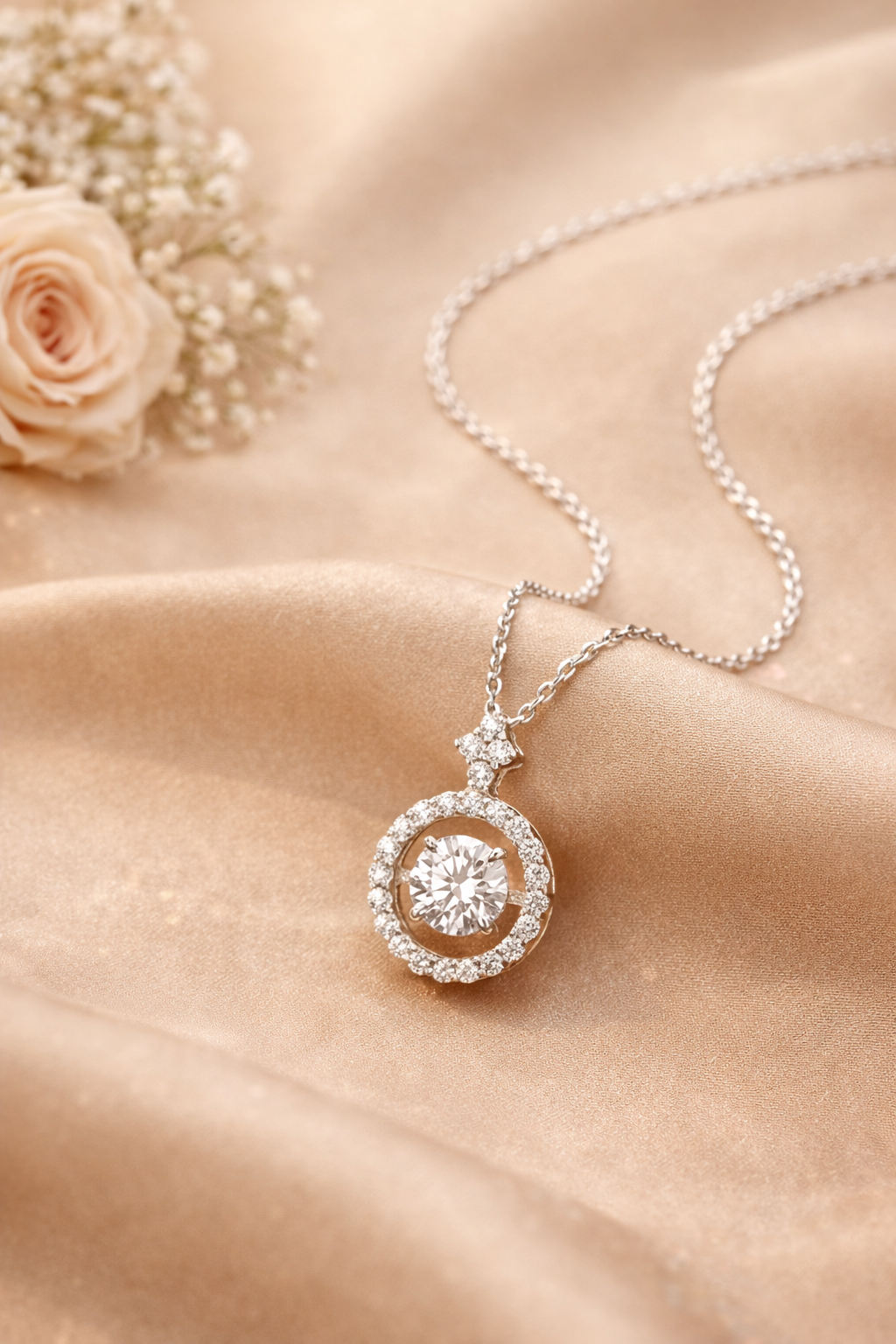 Radiant Halo Pendant Necklace - Amber Avenue NYC