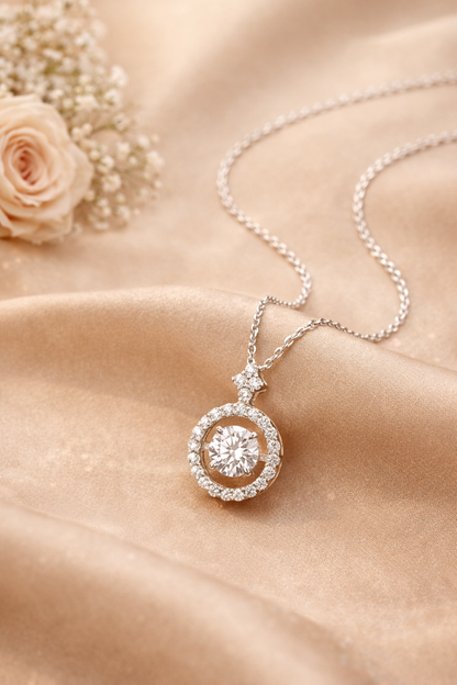 Radiant Halo Pendant Necklace - Amber Avenue NYC